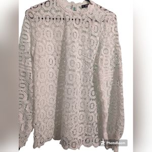 White floral polyester (lace looking) dress